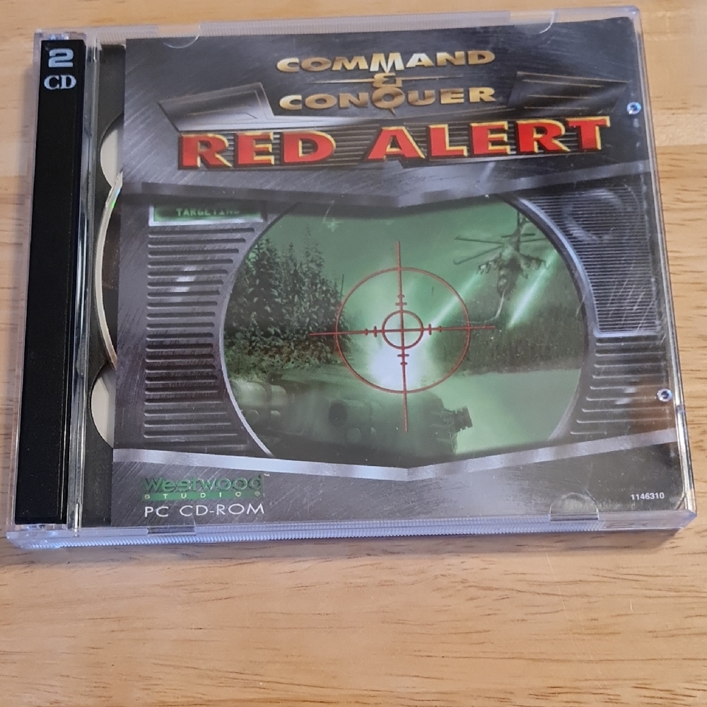 Command & Conquer Red Alert PC CD-ROM Game, 2 CDs, Vintage/ Used 1990s